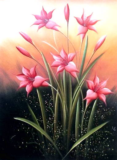 Gambar Lukisan Bunga  Harian Nusantara