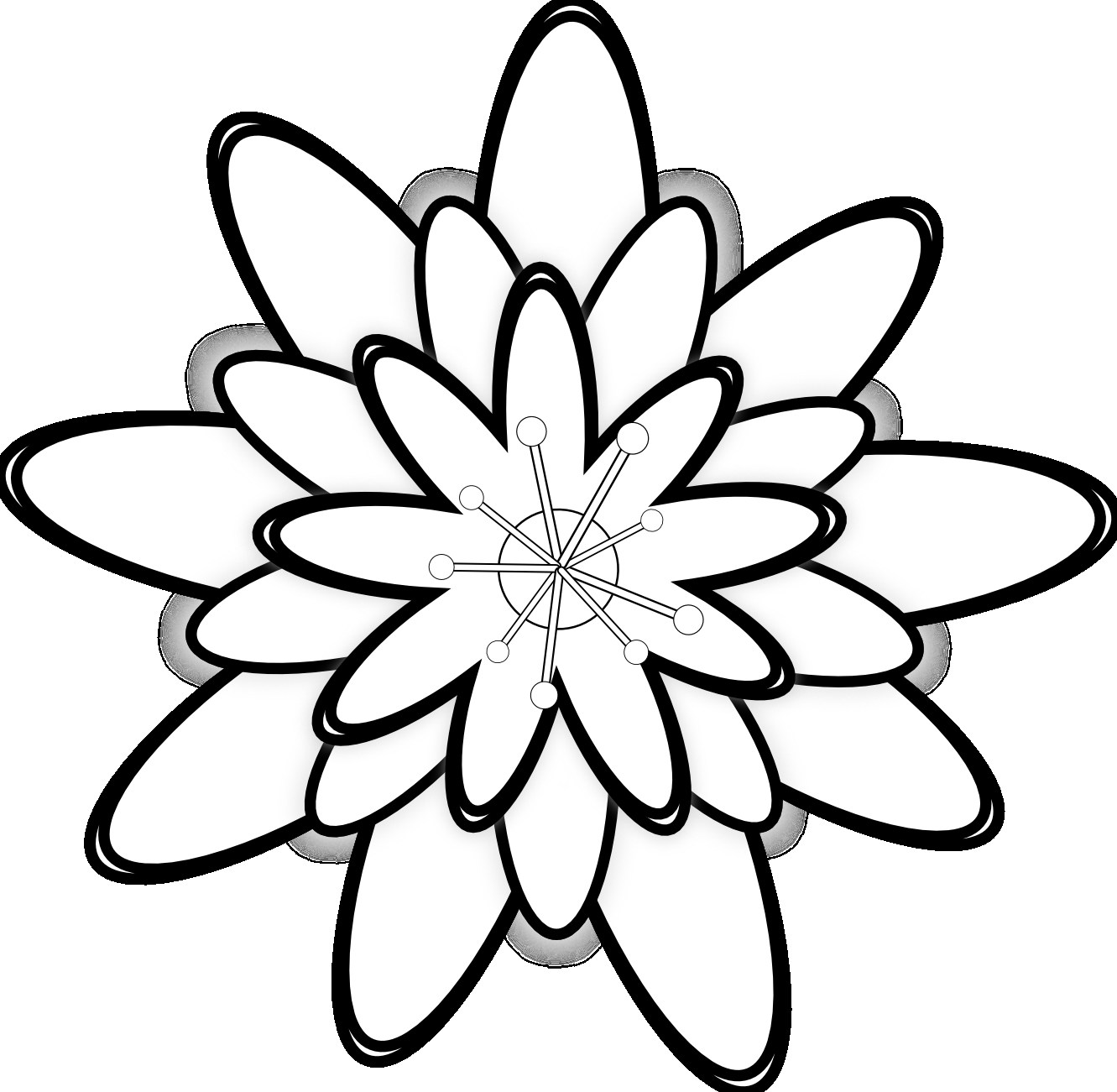 Sketsa Gambar Bunga Sakura Hitam Putih