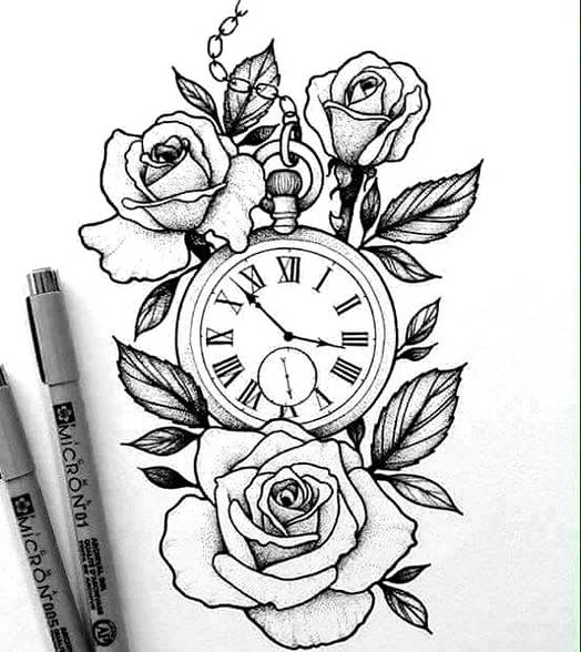  Gambar  Sketsa  Bunga Tato  Bunga Mawar Simple  Koleksi 