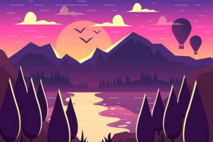 Contoh Gambar Ilustrasi Pemandangan