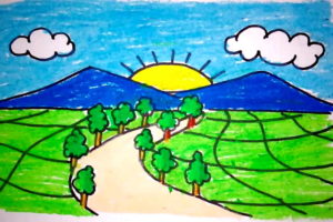 Gambar Pemandangan Alam yang Indah dan Mudah Digambar