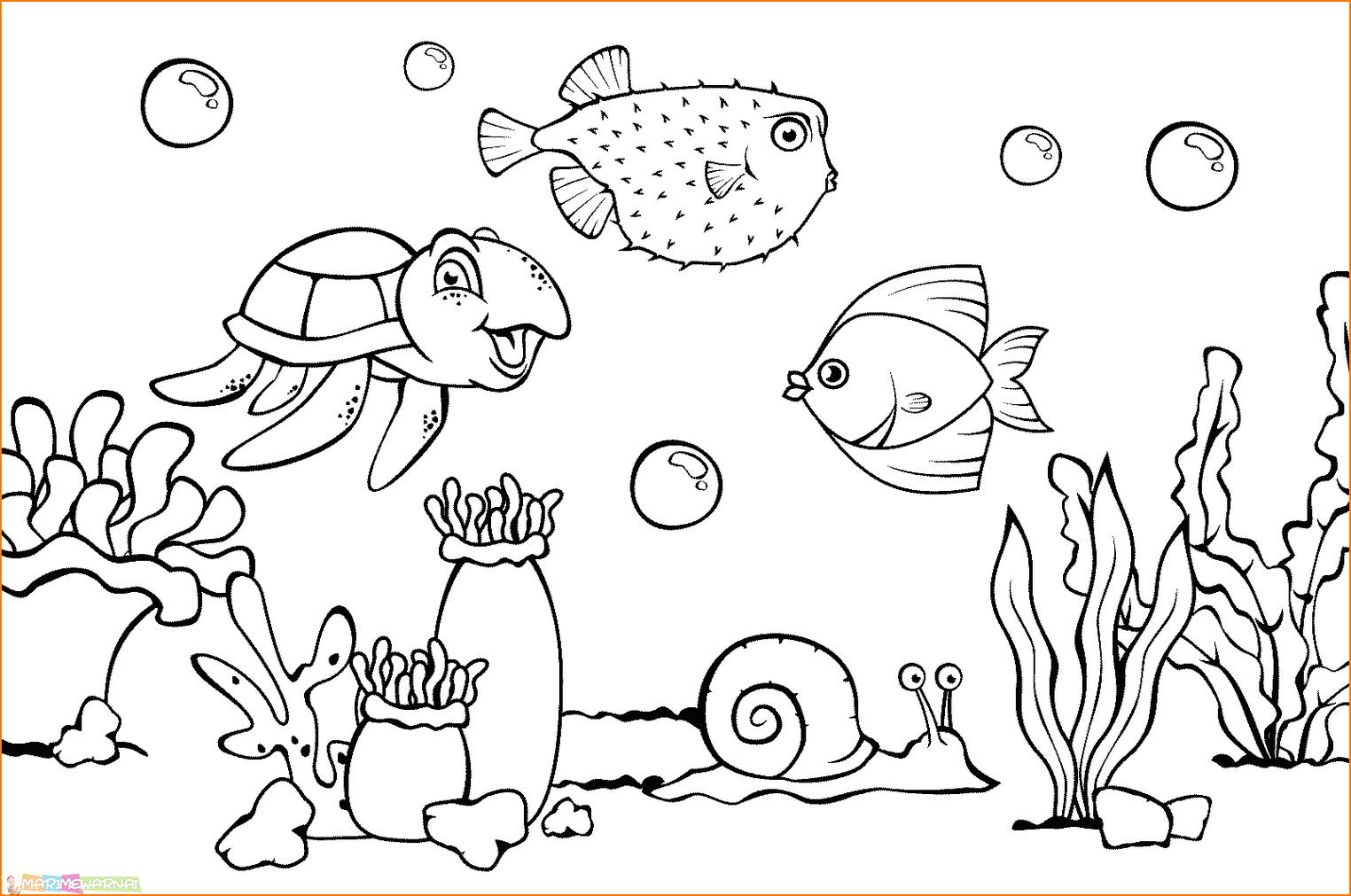 Раскраски аквариумные рыбки для детей 4-5 лет