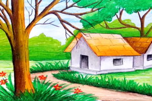 Gambar Pemandangan yang Mudah