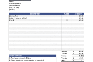 Free Invoice Template Sample