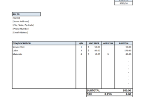 Sample Flat Gardening Care A4 Invoice Template