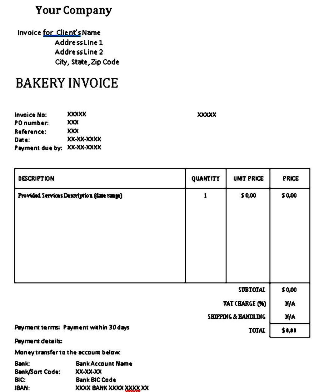 Contoh Surat Invoice Catering