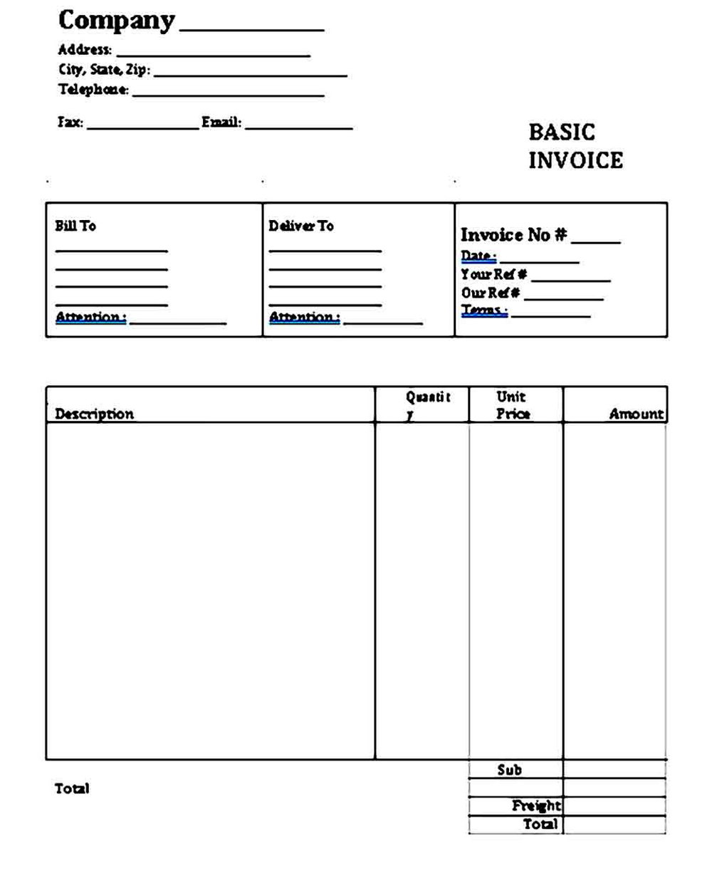 Printable Carpenter Invoice Template Harian Nusantara