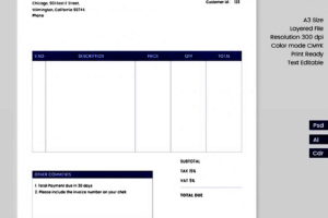 Beautiful Clinic Invoice Template Printable