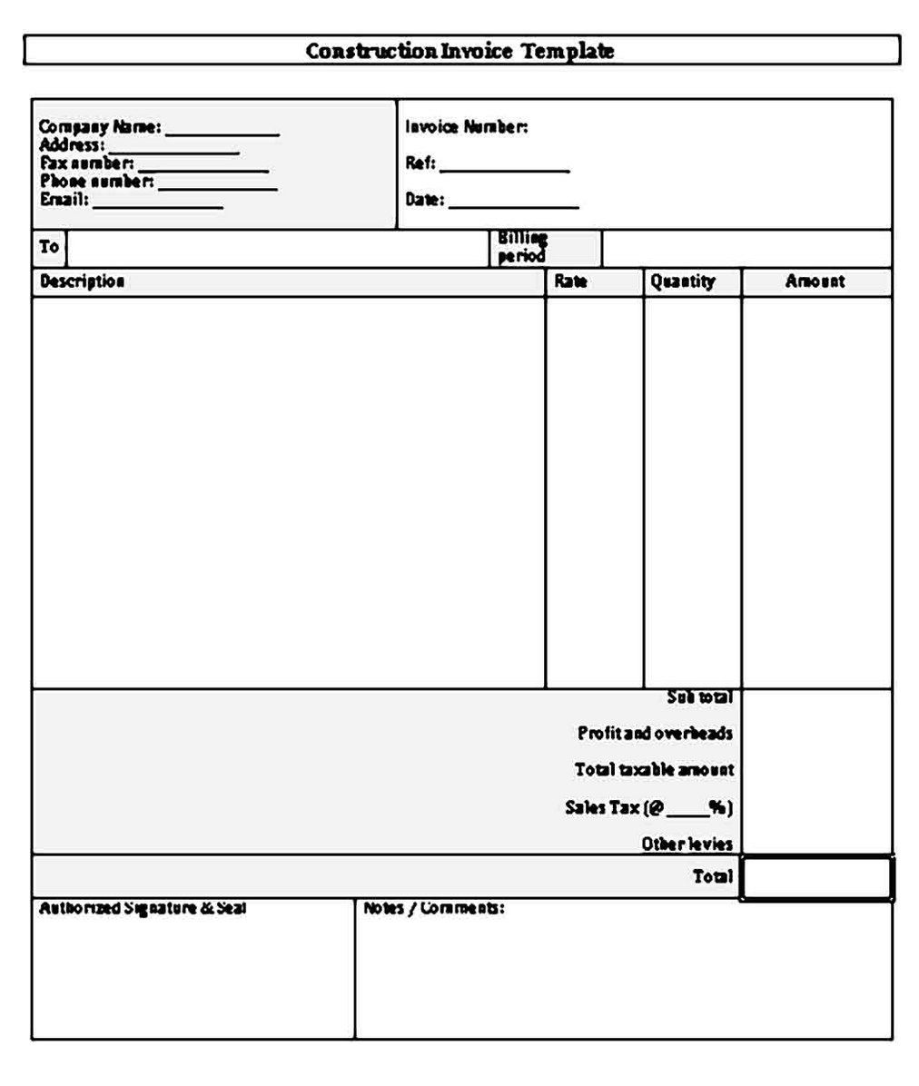 Concrete Invoice Template Free