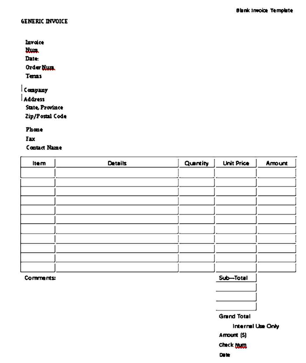 generic invoice printable harian nusantara