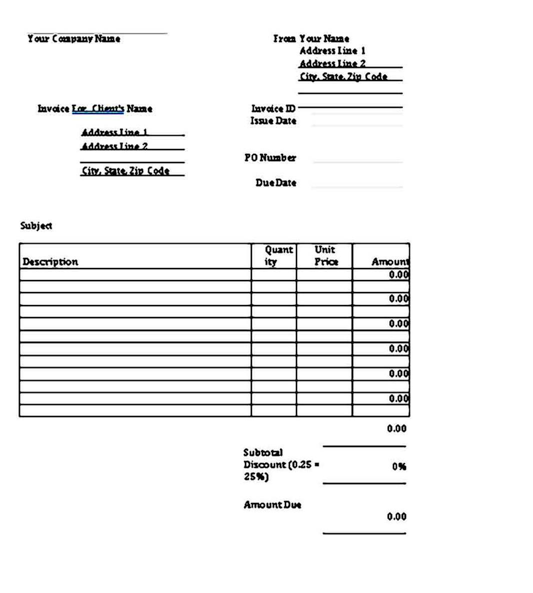 Home Bakery Invoice Template