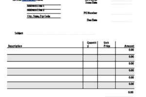 Printable Estimate Invoice Template
