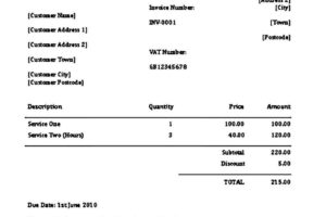 Freelance Invoice Printable