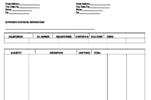 Cash Invoice Template Printable