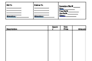 Sample Bakery Invoice