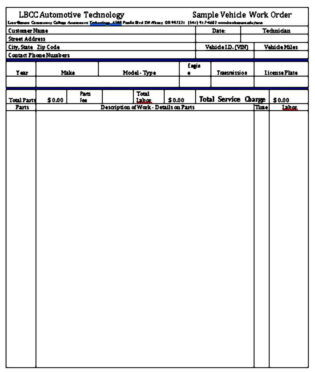 printable auto repair invoice harian nusantara